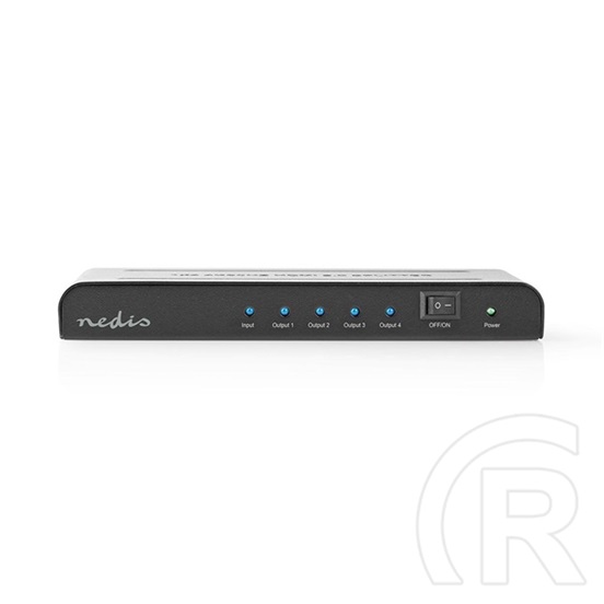 Nedis VSPL3474AT HDMI elosztó (1x HDMI bemenet, 4x HDMI kimenet, 4K@60Hz, 18 Gbps, antracit)