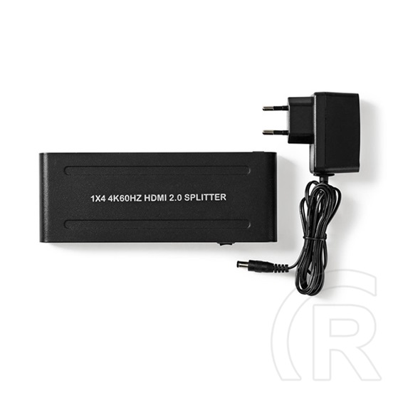 Nedis VSPL3474AT HDMI elosztó (1x HDMI bemenet, 4x HDMI kimenet, 4K@60Hz, 18 Gbps, antracit)