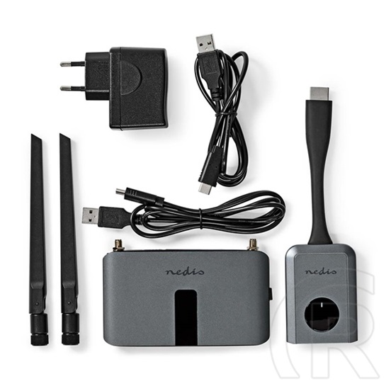 Nedis VTRA3460GY vezeték nélküli HDMI jeltovábbító (hatótáv 30 m, Full HD 1080p, késleltetés <200 ms, szobák közötti átv