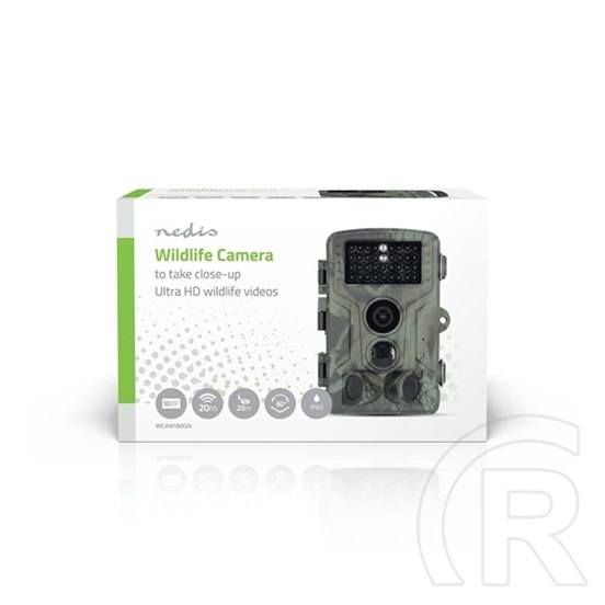 Nedis WCAM180GN vadkamera (4K@10fps, 50 MP, 5 MP CMOS, IP65, 60°-os látószög, mozgásérzékelő, éjjellátó, akkumulátoros,