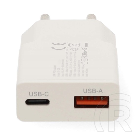 Nedis WCHA20WT gyorstöltő (USB-A, USB-C, GaN, PD3.0, 20W, fehér)