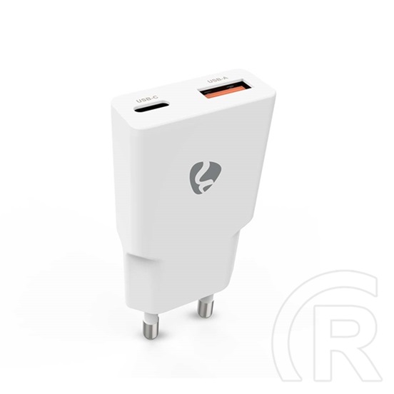 Nedis WCHA20WT gyorstöltő (USB-A, USB-C, GaN, PD3.0, 20W, fehér)
