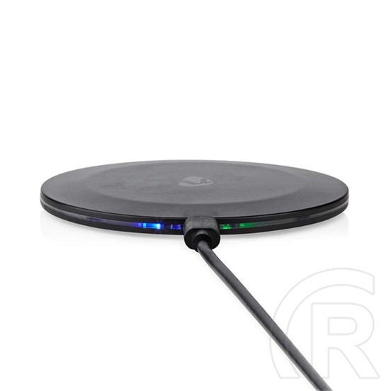Nedis WCHAQ15W110BK vezeték nélküli QI töltő (15 W, 2 A, USB A, 1 m kábel, fekete)