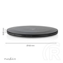 Nedis WCHAQ15W110BK vezeték nélküli QI töltő (15 W, 2 A, USB A, 1 m kábel, fekete)