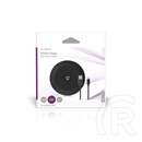 Nedis WCHAQ15W110BK vezeték nélküli QI töltő (15 W, 2 A, USB A, 1 m kábel, fekete)