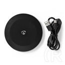 Nedis WCHAQ15W110BK vezeték nélküli QI töltő (15 W, 2 A, USB A, 1 m kábel, fekete)