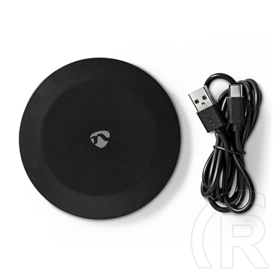 Nedis WCHAQ15W110BK vezeték nélküli QI töltő (15 W, 2 A, USB A, 1 m kábel, fekete)