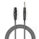 Nedis asszimetrikus félprofi audio kábel (6,35 mm mono jack dugó / 3p XLR aljzat, 5 m)