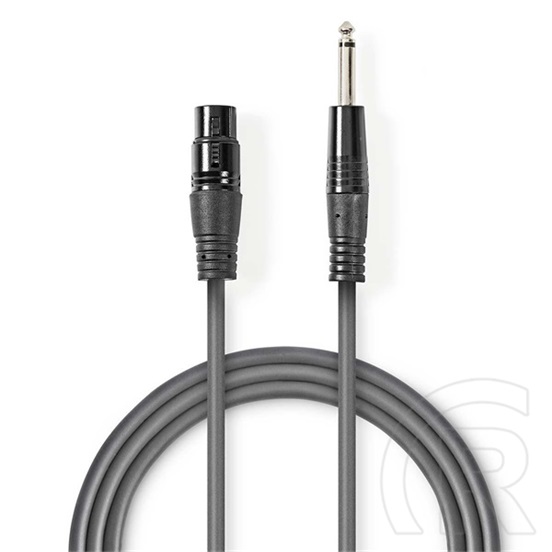 Nedis asszimetrikus félprofi audio kábel (6,35 mm mono jack dugó / 3p XLR aljzat, 5 m)