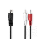 Nedis audio kábel (5p DIN dugó - 2 x RCA dugó, 1 m)