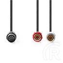 Nedis audio kábel (5p DIN dugó, 2 x RCA aljzat, 20 cm, árnyékolt)