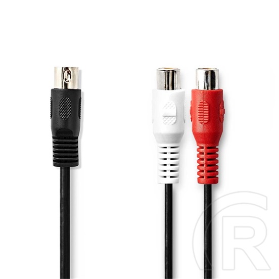 Nedis audio kábel (5p DIN dugó, 2 x RCA aljzat, 20 cm, árnyékolt)
