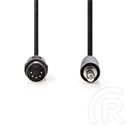 Nedis audió kábel (DIN 5 tűs dugó / 3,5 mm sztereó jack, 2 m, fekete)