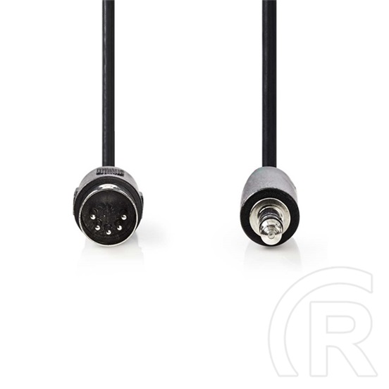 Nedis audió kábel (DIN 5 tűs dugó / 3,5 mm sztereó jack, 2 m, fekete)