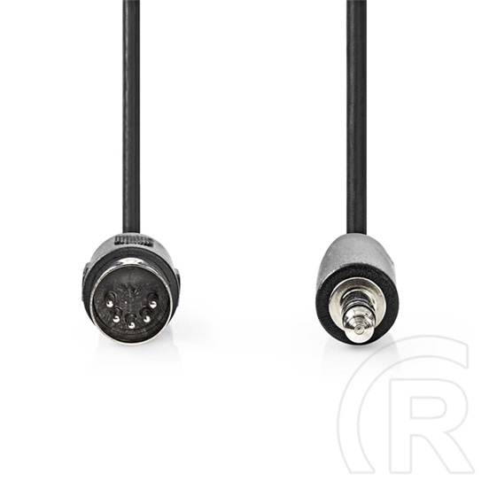 Nedis audio kábel (DIN 5 tűs dugó / 3,5 mm sztereó jack dugó, 1 m, fekete)