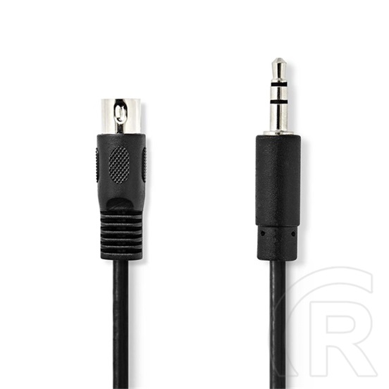 Nedis audio kábel (DIN 5 tűs dugó / 3,5 mm sztereó jack dugó, 1 m, fekete)