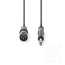 Nedis balanced/szimmetrikus félprofi audio kábel (6,35 mm jack / XLR 3 tűs, 3 m, 6,5 mm köpeny, 20 AWG, sötétszürke)