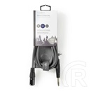 Nedis balanced/szimmetrikus félprofi audio kábel (6,35 mm jack / XLR 3 tűs, 3 m, 6,5 mm köpeny, 20 AWG, sötétszürke)