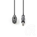 Nedis balanced/szimmetrikus félprofi audio kábel (6,35 mm sztereó jack / XLR 3 tűs anya, 1,5 m, sötétszürke)