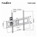 Nedis fali TV/monitor tartó konzol (37"-70", teljes mozgású, 35 kg, dönthető 20°, forgatható 170°, faltávolság 220 mm, k