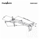 Nedis fali projektor konzol (185-327 mm, max. 10 kg, acél, ezüst, 0-360°)