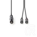 Nedis félprofi audio kábel (3,5 mm jack / 2x RCA dugó, 1,5 m, sötétszürke)