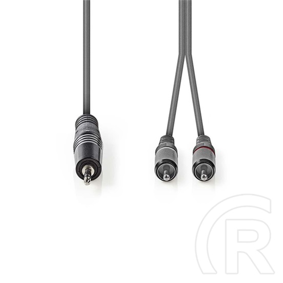 Nedis félprofi audio kábel (3,5 mm jack / 2x RCA dugó, 1,5 m, sötétszürke)