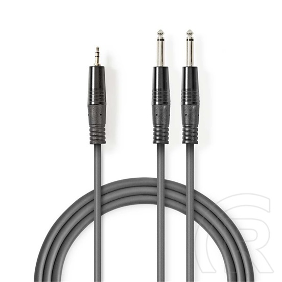 Nedis félprofi audio kábel (3,5 mm sztereó jack / 2 x 6,35 mm mono jack, 5 m, sötétszürke)