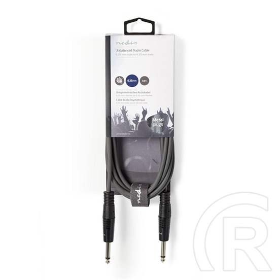 Nedis félprofi audio kábel (3,5 mm sztereó jack / 2 x 6,35 mm mono jack, 5 m, sötétszürke)