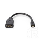 Nedis micro HDMI - HDMI adapter kábel (4K@30Hz, 10,2 Gbps, 0,20 m, fekete)