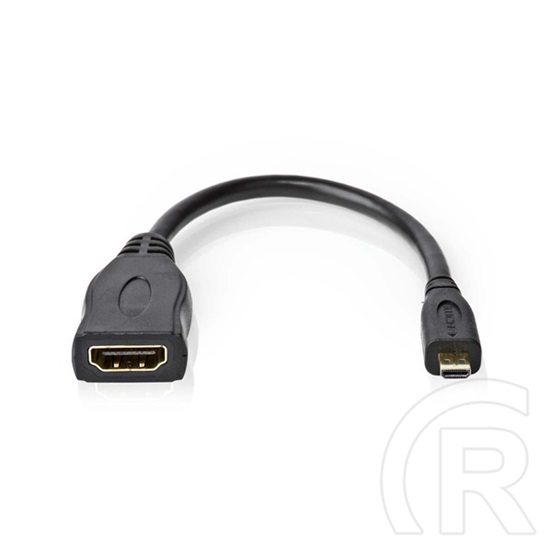 Nedis micro HDMI - HDMI adapter kábel (4K@30Hz, 10,2 Gbps, 0,20 m, fekete)