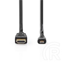 Nedis micro HDMI - HDMI kábel (micro HDMI dugó / HDMI dugó, 4K@30Hz, 10,2 Gbps, 1,5 m, fekete)