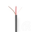 Nedis mikrofon kábel (2 x 0,12 mm2, réz, 100 m, sötétszürke)