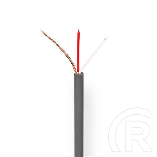 Nedis mikrofon kábel (2 x 0,12 mm2, réz, 100 m, sötétszürke)