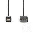 Nedis mini DisplayPort kábel (Mini DisplayPort dugó / DisplayPort dugó, 2 m, 21,6 Gbps, DisplayPort 1.2, 4K@60Hz, fekete