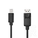 Nedis mini DisplayPort kábel (Mini DisplayPort dugó / DisplayPort dugó, 2 m, 21,6 Gbps, DisplayPort 1.2, 4K@60Hz, fekete