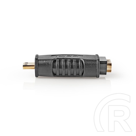 Nedis mini HDMI - HDMI adapter (mini HDMI dugó / HDMI aljzat, egyenes, aranyozott, fekete)