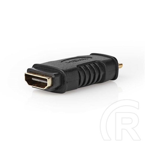 Nedis mini HDMI - HDMI adapter (mini HDMI dugó / HDMI aljzat, egyenes, aranyozott, fekete)