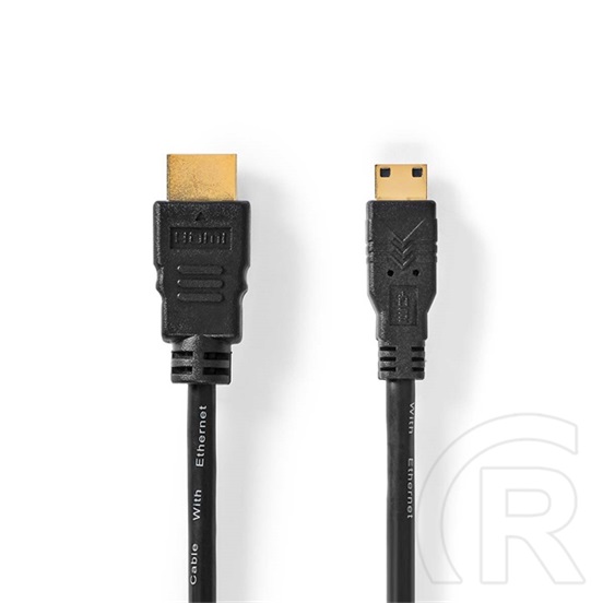 Nedis mini HDMI - HDMI kábel (mini HDMI / HDMI, 1,5 m, 4K@30Hz, 10,2 Gbps, fekete)