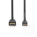 Nedis mini HDMI - HDMI kábel (mini HDMI / HDMI, 1,5 m, 4K@30Hz, 10,2 Gbps, fekete)