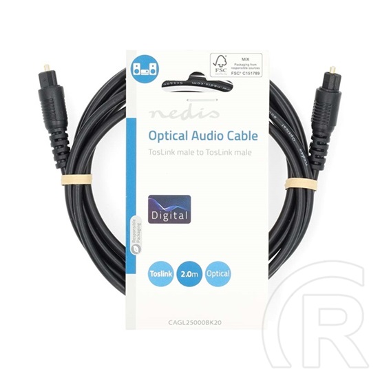 Nedis optikai audio kábel (TosLink dugó, 2 m)