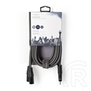 Nedis szimmetrikus XLR audio kábel (2x XLR 3 tűs apa / 3,5 mm jack, 3 m, sötétszürke)