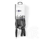 Nedis szimmetrikus félprofi XLR audio kábel (2x XLR 3 tűs apa / 3,5 mm sztereó jack, 1,5 m, sötétszürke)