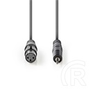 Nedis szimmetrikus félprofi audio kábel 1 m (3,5 mm sztereó jack dugó / XLR 3 tűs aljzat, sötétszürke)