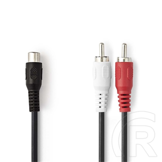 Nedis sztereó audio kábel (1x RCA aljzat, 2x RCA dugó, 0,20 m)