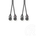 Nedis sztereó audio kábel (2x RCA dugó / 2x RCA dugó, 5 m, nikkelezett, rugalmas)
