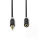 Nedis sztereó audió kábel (3,5 mm apa / 3,5 mm anya, egyenes csatlakozók, 5 m, antracit)