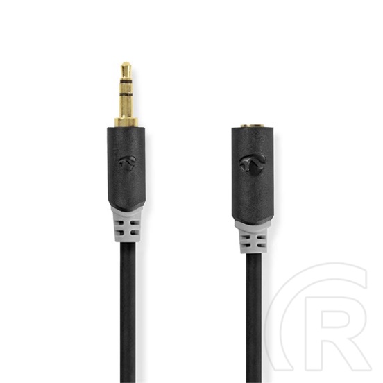 Nedis sztereó audió kábel (3,5 mm apa / 3,5 mm anya, egyenes csatlakozók, 5 m, antracit)