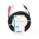 Nedis sztereó audió kábel (3,5 mm jack dugó, 2x RCA dugó, 5 m)