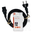 Nedis táp kábel IEC-320-C13 (IEC-320-C13 / dugó, 2 m, 3 x 0,75 mm2, nikkelezett, fekete)